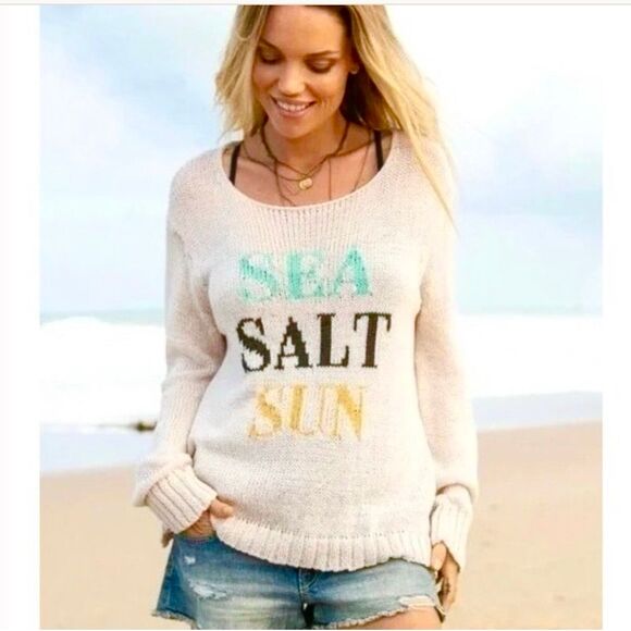 Wooden Ships Sweaters - Wooden Ships Sea Salt Sun Sweater Size M/L cream beach boho